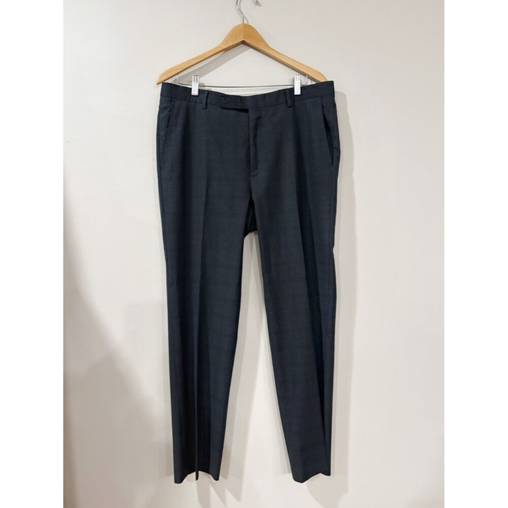 Z Zegna Men Dress Pants Dark Gray Wool Slim Tailored Office Luxury